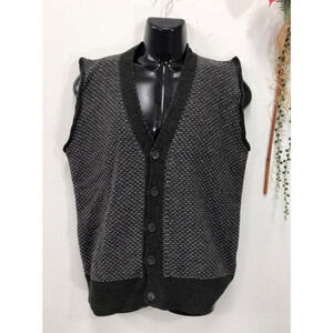 Inis Meain Cashmere Blend Sweater Vest - Dark Green Knit size Medium